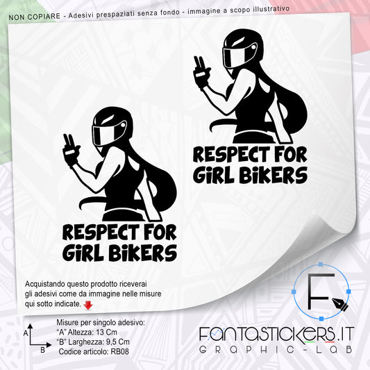 adesivo respect for girl bikers