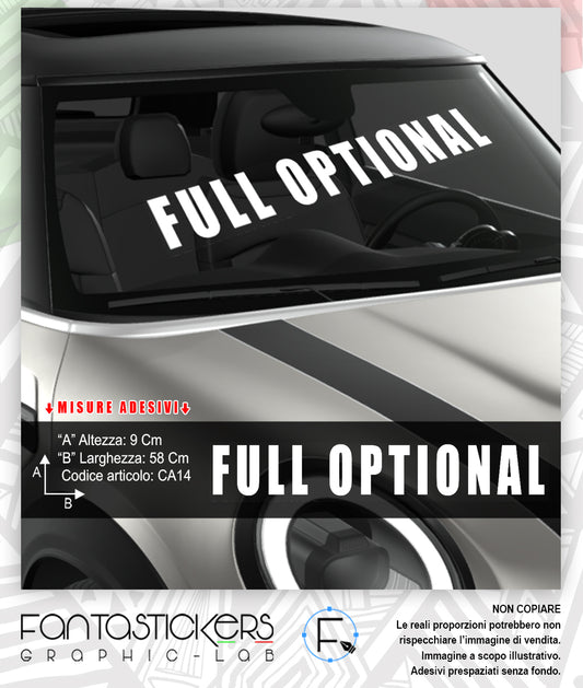 Adesivo concessionaria autosalone "FULL OPTIONAL" 58X9 Cm - CA14