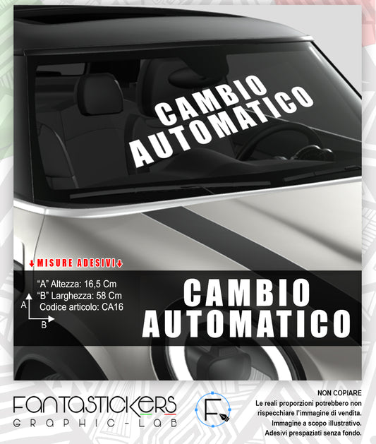 Adesivo concessionaria autosalone "CAMBIO AUTOMATICO" 58X16,5 Cm - CA16